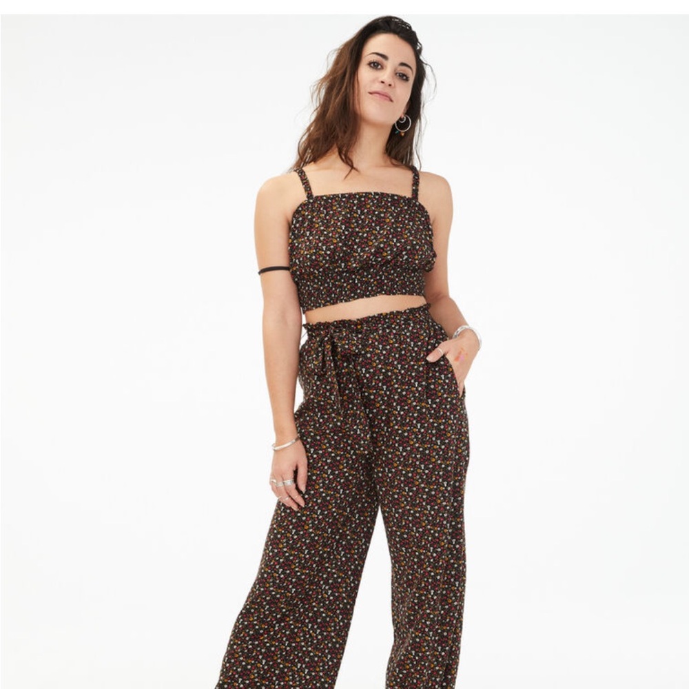 Aeropostale Black Jumpsuit with Wide-Leg Design